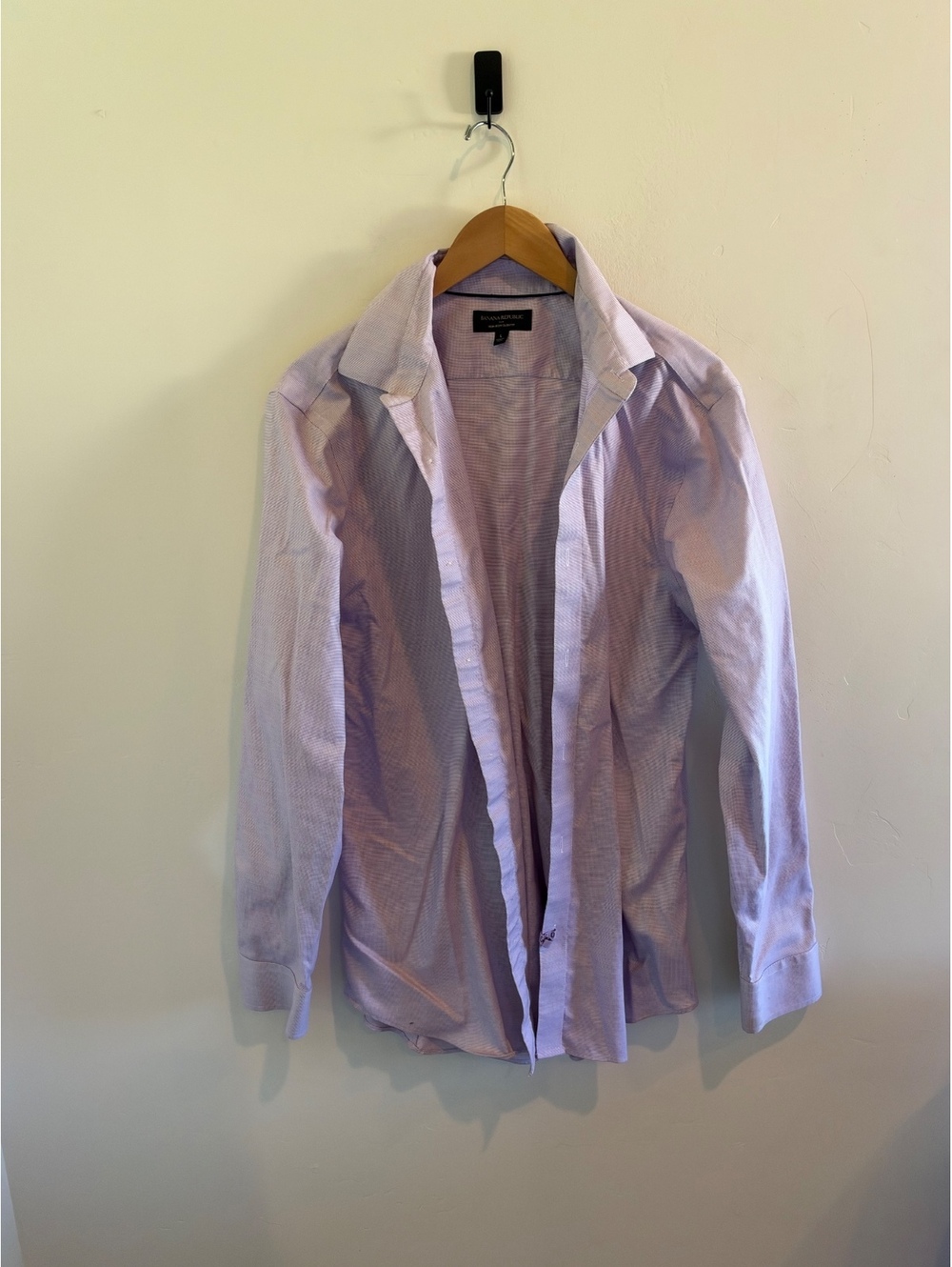 Banana Republic Men’s Slim Fit Dress Shirt Size Large Purple Micro Check